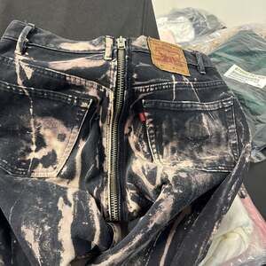Vintage Levi's 501 Black Bleached Denim Jeans